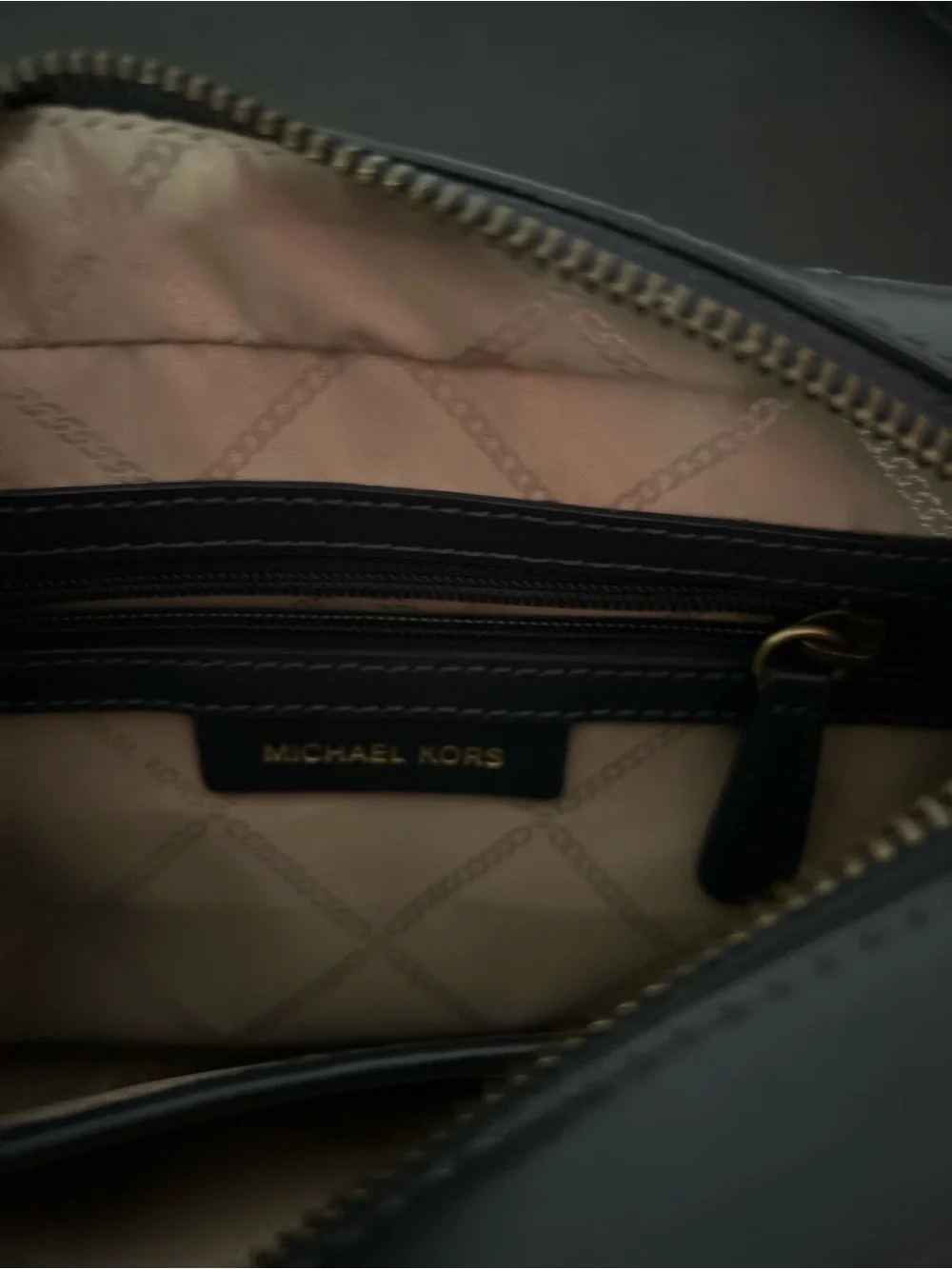 Limited edition Michael Kors Navy and Light Blue Patchwork Studded Crossbody